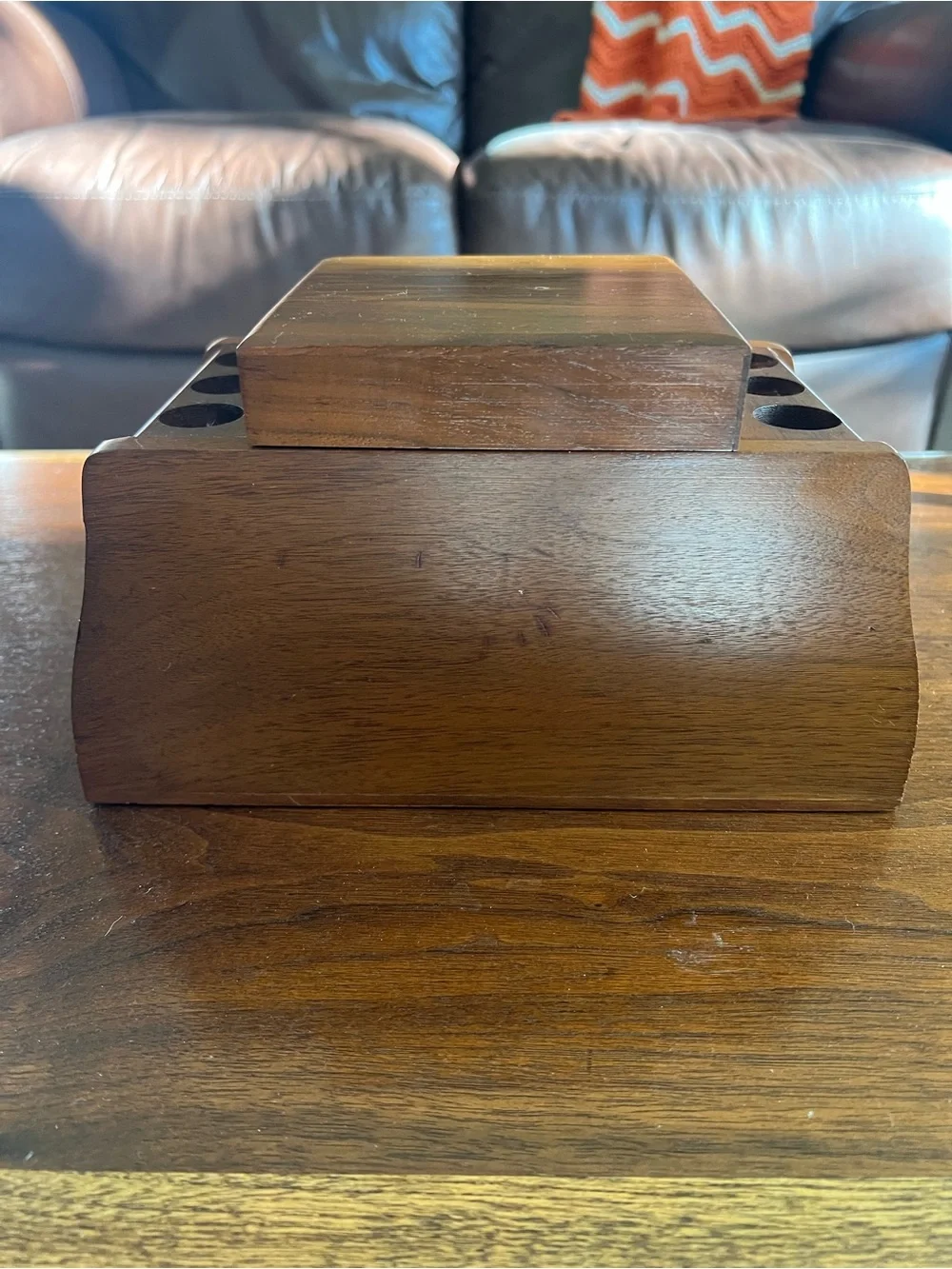 Vintage Fairfax Classic Wood 6-Pipe Holder/Display with Humidor Box